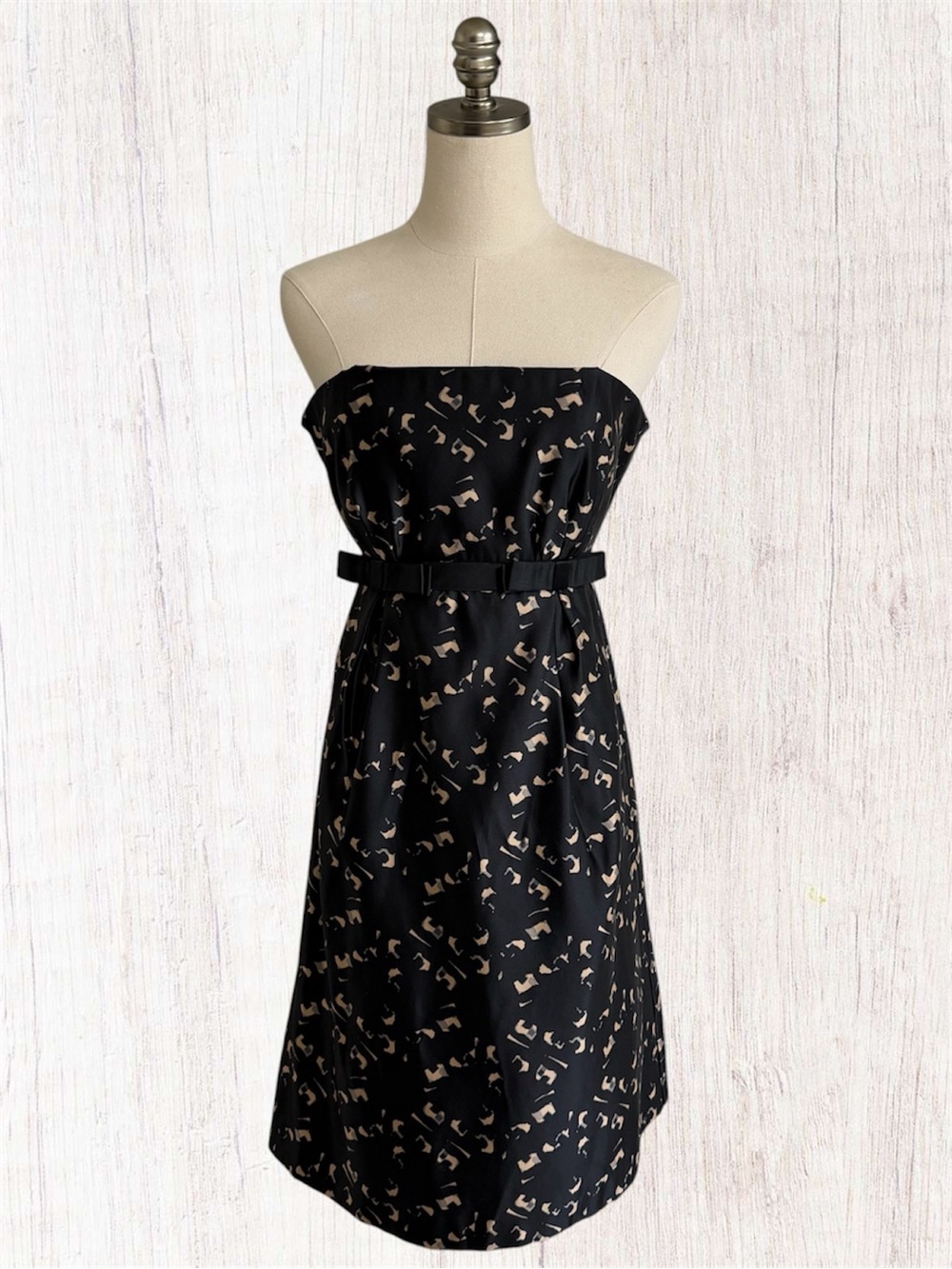 Milly Black Silk Empire Waist Strapless  Dress